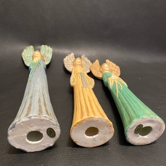 Hand painted Porcelain Angel Trio Table Decor. - Picture 5 of 11